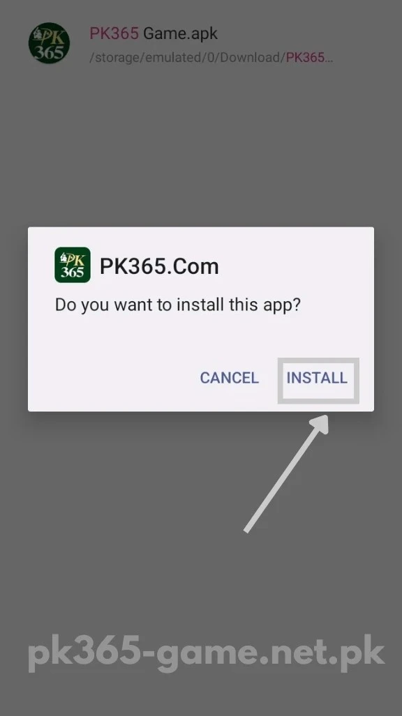 Click on the PK365 APK file to install