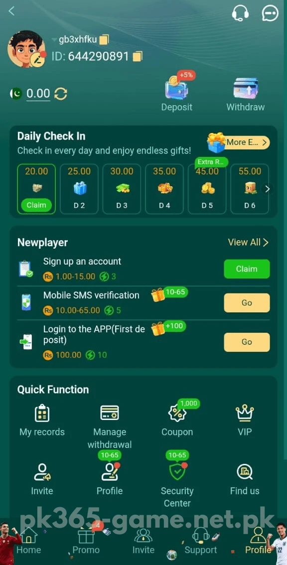 PK365 Game login with Google successful