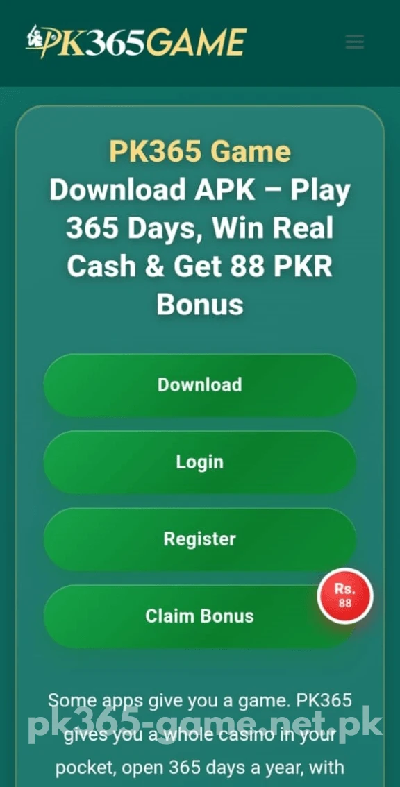 Visit the official PK365 Game website