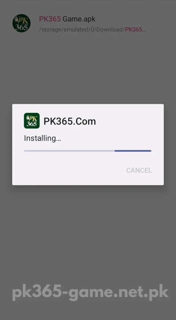 Wait for the PK365 app installation